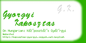 gyorgyi kaposztas business card